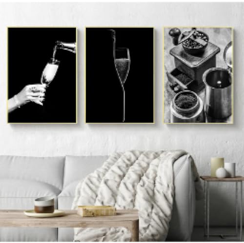 Affiche pain café vin pour décoration salle à manger moderne