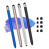 4ack Stift für iPad, Stylus Pen für Sämtliche Touchscreens, Kenkor 2-in-1 Eingabestift Universal Gummi Touch Pen, iPad Stift kompatibel mit iPad Mini/iPhone/Galaxy Note/Huawei/Galaxy Note/Android