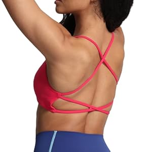 Aoxjox Women’s Workout Sports Bras Fitness Backless Padded Ivy Low Impact Bra Yoga Crop Tank Top