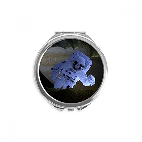 Miroir astronaute de poche rond au design galaxie dark night sky