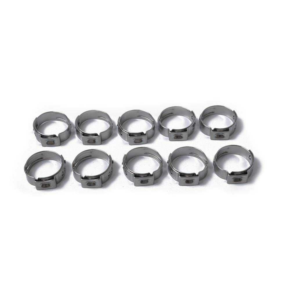 10 Pieces Stainless Steel Single Ear Clamps Hydraulic Hose 10 x 16.6-19.8mm-image-21