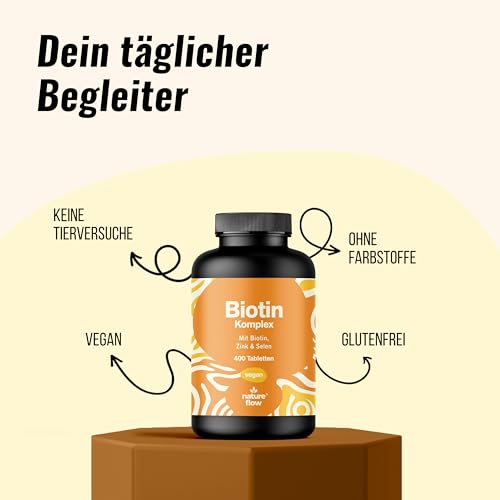 Biotin hochdosiert - 10.000 mcg - 400 Tabletten - Komplex mit Zink & Selen - Vegan & produziert in Deutschland - Verpackung kann variieren
