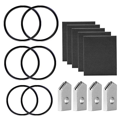 Glass Bottle Cutter Accessories Kit 15 Pack, Includes 4 pcs Blades + 5 pcs Sandpaper + 6 pcs Fixing Rubber Rings in 3 Sizes for Glass Bottle Cutter DIY Craft Project