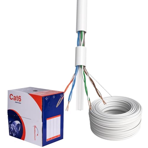 Cables Direct Online 1000FT CAT6 UTP Bulk Ethernet Cable - 23AWG Solid, 500MHz, White, High-Speed...