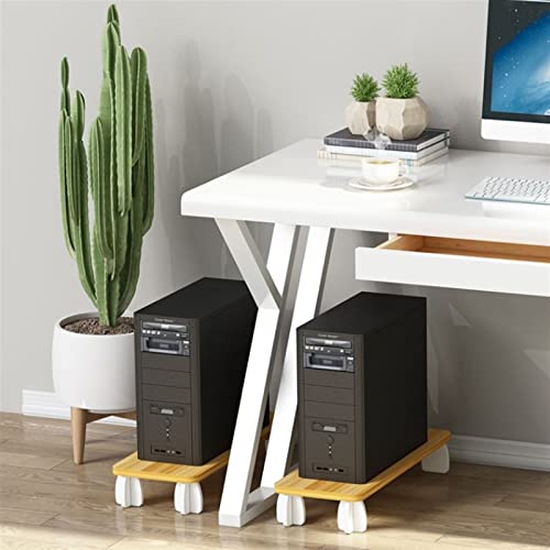 Soporte para CPU, soporte de procesador de madera para PC, elevador para monitor, contenedor de host para PC, estante multifuncional para escritorio, oficina en casa miniatura 6