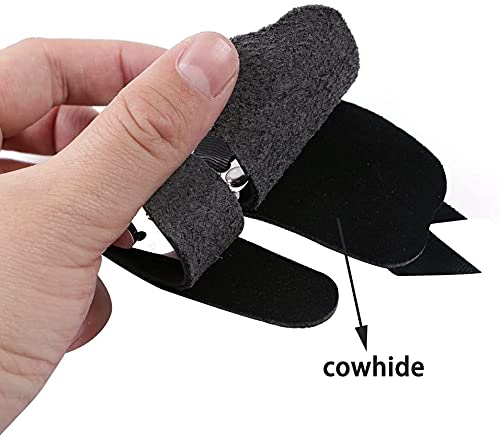 Huntingdoor Archery Finger Tab Handmade Premium Cow Leather Finger Guard Finger Protector Finger Saver For Recurve Bow Hunting Shooting Right Hand Black #TOP5