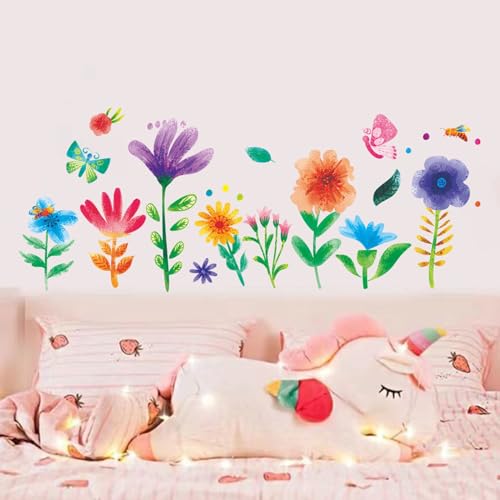 Vinilos Decorativos de Flores Acuareladas para Pared 134x53 cm miniatura 3
