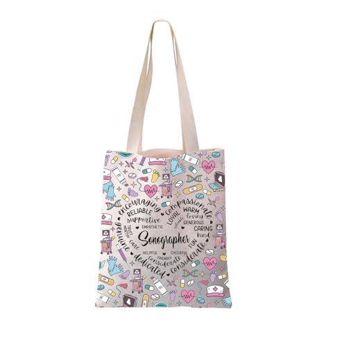 Bolsa Tote de Lona JYTAPP Beige para Uso Diario miniatura 1