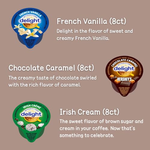 Coffee Creamer Single Serve Variety Pack, (48ct/ 6 Different Flavor) French Vanilla, Irish Cream, Caramel Macchiato, Sweet Cream, Chocolate Caramel, Hazelnut (Box of 48) - Image 2