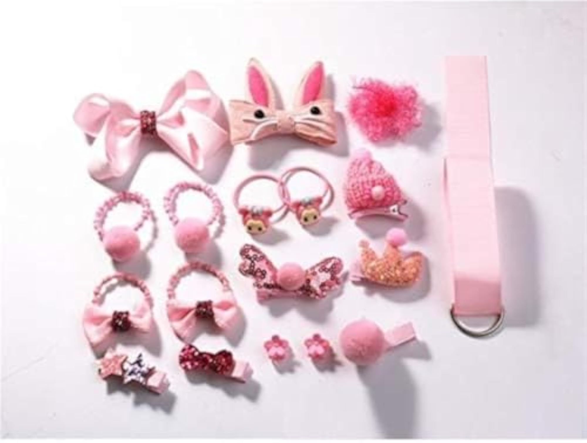 18Pcs Little Girl Hair Clips Set, Elastic Hair Ties