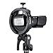 Godox S3 Speedlite Bracket with Bowens Mount for Godox V1pro V100 AD200Pro II etc Round Head Flash Series and AD300 V860III TT350 Series Speedlite,Direction-Adjustable Handle
