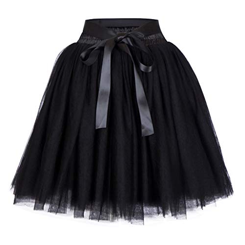 Tutu en tulle de mousseline noir opaque et volumineux pour femme