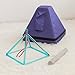 Hye-eun Crystal Pyramid Sound Healing, Clear Blue 8 inch Quartz Riangular Tower with Crystal Singing Bowl Stick and Purple Rope, Pyramid Bag,Yoga Meditation Energy Healing Musical Instrument