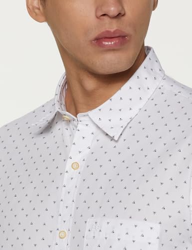Image of Peter England Men's Printed Slim Fit Party Branded Insignia Full Sleeve Casual Shirt Cotton