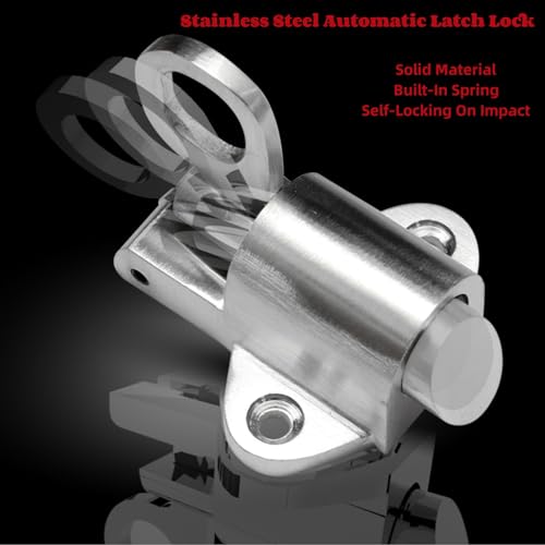 Image of Door Latch, Door Lock Latch, Easy Installation Spring Loaded 46 * 50 * 44mm Pull Ring Bounce Zinc Alloy Automatic Door Bolt Cabinets for Doors