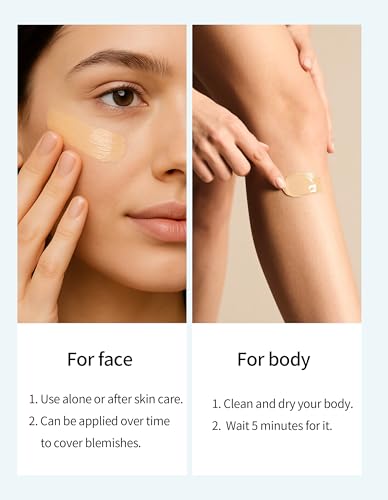 Erinde Body Coverage Perfector, All over Complexion Body Perfector, Wasserfester Körper Concealer, Creme Body Perfector, Perfekte Body Coverage with Powder Puff - 80G