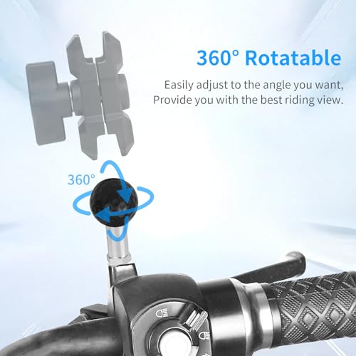 Image of Came-TV 1'' Ball Adapter with M8 x 1.25 Threaded Bolt - CNC Aluminum Alloy Heavy-Duty Ball Mount Base for Ebike Motorcycle Phone Holder, Motorcycle Accessories & Double Socket Arm,75008