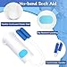 Sock Aid, Sock Aids for Putting On Socks, Sock Assistant Device No Bending with Foam Handles Easy On Easy Off, Sock Helpers to Put On Your Socks for Seniors,Elderly, Pregnant, Diabetics(2 Pack White)