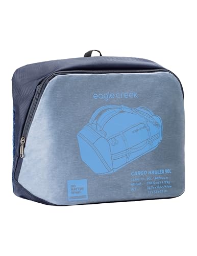 Eagle Creek Cargo Hauler Duffel Bag - Carry-On Duffel Bag for Travel - Easy Access Compartments - Lockable Zipper Opening - Water Resistant - Glacier Blue - 90L4
