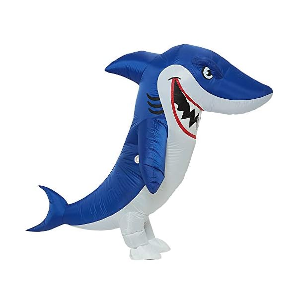 One casa inflatable costume full body shark air blow up funny party halloween costume for adult - image 4
