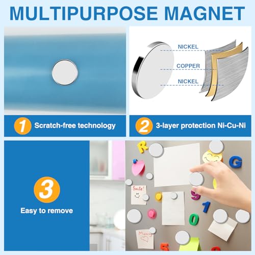 Image of TRYMAG 330Pcs Small Neodymium 5 Different Sizes Fridge Magnets for Crafts, Mini Rare Earth for Classroom, Tiny Circle Strong Round Magnets for Refrigerator, Whiteboard