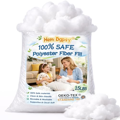Image of DIY & Home Crafts Polyfill Stuffing15lbs /240oz, Safe Pillow Stuffing for Couch, Stuffed Animals, Cushion, Crochet Toys, Cloud Decor, Oeko-TEX Certified Polyester Filling, Machine Washable