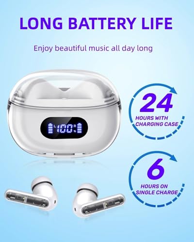 BYDTOOPCBD Wireless Earbuds P1 PRO, Earphones Wireless Bluetooth Headphones with Clear Call Mics Ear Buds, Comfortable Fit, IPX7 Waterproof Headset Long Battery Life, 30H Playtime for Sports Workout - image 6