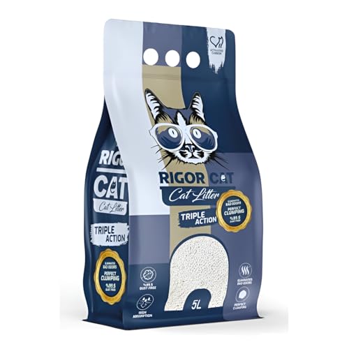 Rigor Cat Litter Activated Carbon 5 Ltr High Absorption Low Dust Quick Clumping Cat Litter