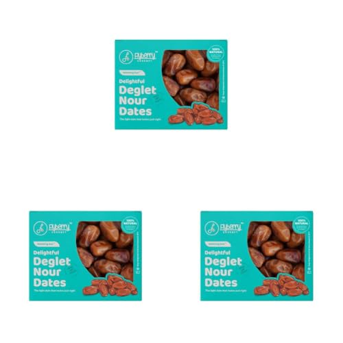 Image of Flyberry Gourmet Deglet Nour Dates (Khajoor /Khajur) 500g | 100% Natural | Rich in Calcium, Iron and Potassium | Instant Energy (Pack of 3)