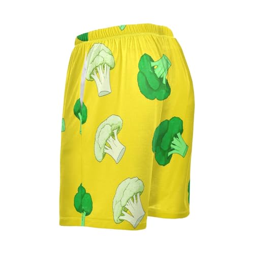 J JOYSAY Cauliflower Vegetable Grouping Yellow Pajama Shorts Mens Lounge Sleep Shorts Super Soft Men Pajama Bottoms4