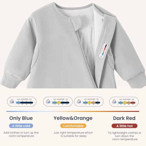 Image of Unisex Sleeping Bag for Babies and Toddlers 1.0 Tog Sleep Sack 6-18 Months, Newborn Sleep Sack, Wearable Blanket Baby, One Piece Long Sleeves, Gifts for Baby