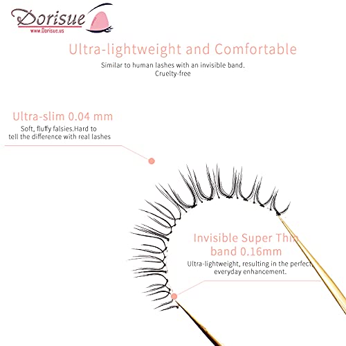 Dorisue Eyelashes Natural Look 3D Lightweight Natural Short Eyelashes Perfect For Everyday Lashes Handmade Lashes With Hight Quality 4 Pack E3 #TOP2
