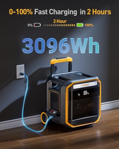 Image of VTOMAN FlashSpeed Pro 3600 Portable Power Station, 3096Wh LFP Battery Solar Generator with 400W Solar Panel, 2Hr Fast AC Charge, 25% Efficient, UPS Home Backup with Wheels, for Outdoor RV Emergency