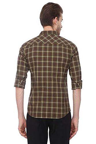 Image of Life by Shoppers Stop Mens 2 Pocket Checked Shirt