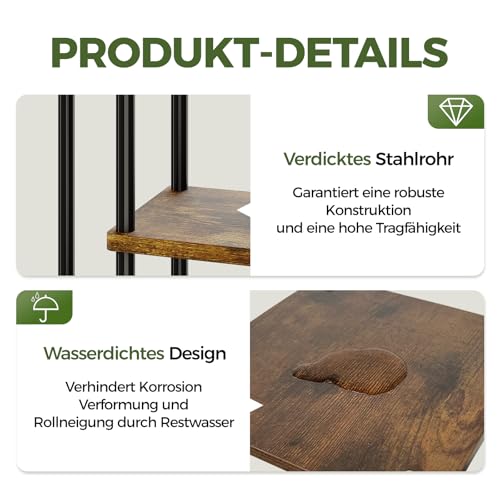 Bamworld Pflanzenständer Indoor Metall Pflanzenregal Outdoor Schwarz Pflanzenhalter 4 Etagen 5 Topf für mehrere Pflanzen Eckpflanzentisch für Terrasse Garten Balkon Wohnzimmer（39x23x78cm）