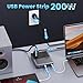 12-in-1 Charging Station USB C Power Strip with 5ft Cord and Plug,200W GaN IV USB C Charger Block,4 AC Outlets,4 USB-A,4 USB-C for MacBook,iPhone 16/15/14,Fast Charging Desktop Charger for Office,Home
