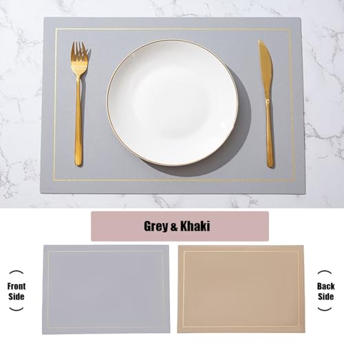 Set de table réversible avec lignes dorées chic lot de 2 - 3