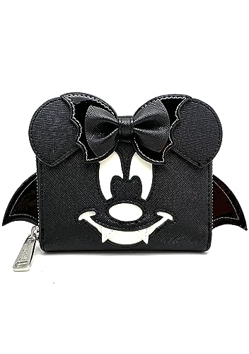 Loungefly X LASR Exclusive Disney Minnie Bat Zip Wallet - Cute Wallets Fashion Cosplay Disneybound