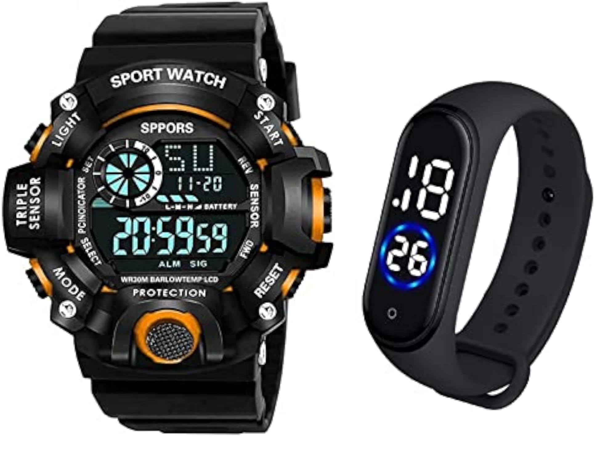 Men's Digital Sports Watch, Waterproof & Shockproof