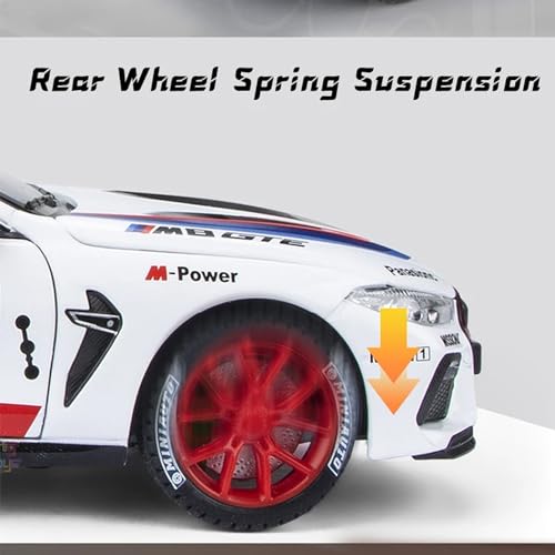 VARIYA ENTERPRISE® 1:32 BMW M8 Thunder Toy Car Metal Pull Back Diecast Car with Openable Door and Sound Light, Gifts Toys for Kids【 White 】