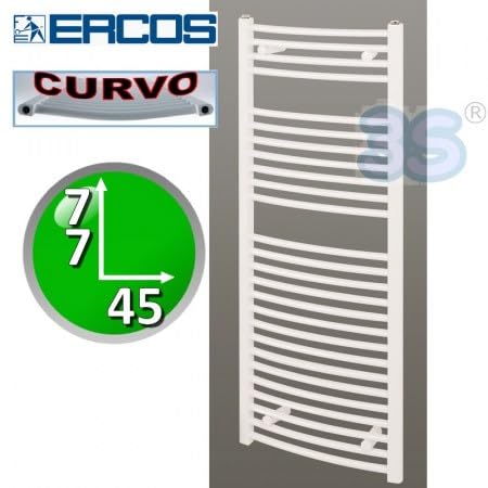 Ercos Tekno Calorifero scaldasalviette curvo bianco cm 77x45 interasse 40