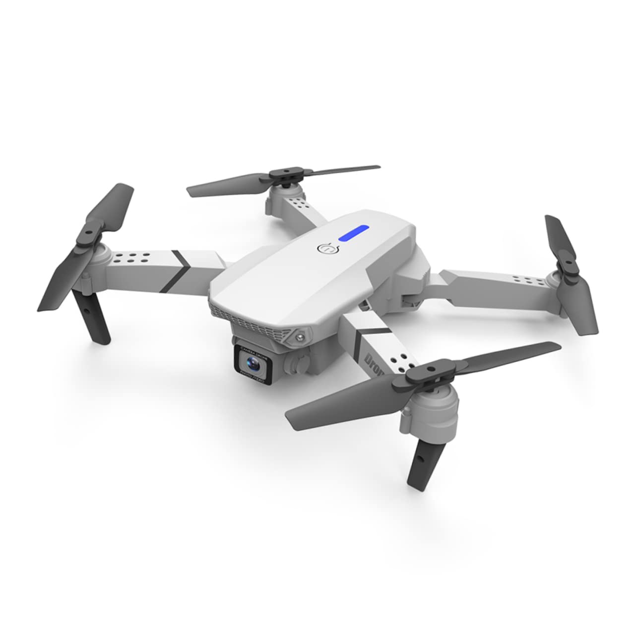 Dron Plegable E525 de Doble Cámara 4k para Fotografía Aérea | Cuadricóptero Blanco de Plástico, Vuelo Estable y Ligero, Batería Lipo 3.7v 1800mah 3 Pilas Aa