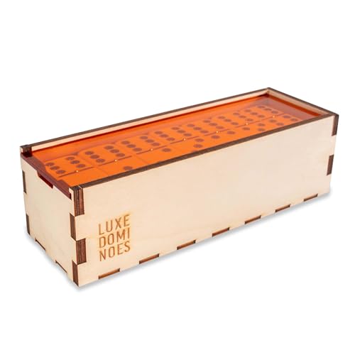 Deluxe Modern Domino Set Double Six en caja de madera