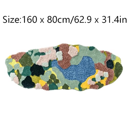 Tapis en polyester à poils longs épais et abstrait haut de gamme - 3