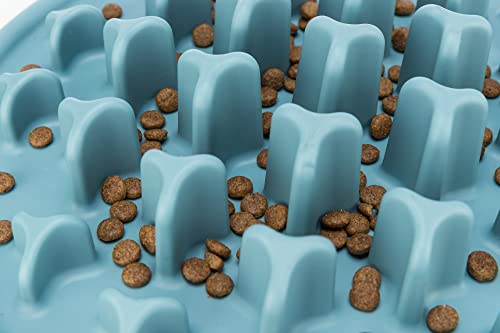 TRIXIE Slow Feeding Anti Schling Matte Pillars, TPE, Ø 35 cm, Blau - 25038