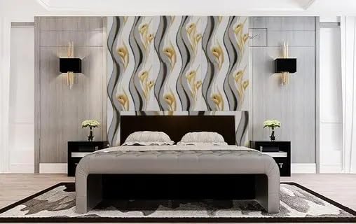 Image of CVD 3D Grey Pattern Wallpaper | Peel & Stick Self Adhesive Wallpaper | Waterproof & Removable | Home Decor for Bedroom, Living Room & TV Wall (70 x 70 cm, Approx. 5.8 Sq. Feet, 1 Piece)