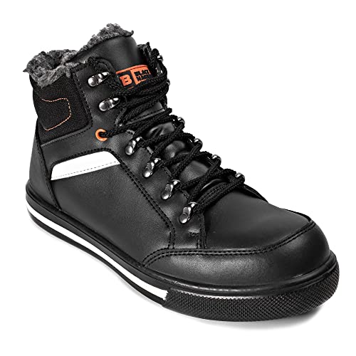 Botas de Seguridad de Cuero para Hombre S3 SRC con Punta de Acero para Trabajo Tobillo...