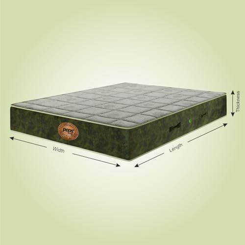 Image of peps Organica 8 Inch Eco-Friendly Pocket Spring Mattress | Single Size 72X30 Inches | Natural Latex & Bio-Cotton | Hypoallergenic Comfort | Zero Disturbance Sleep | BIS Certified | 10 Year Warranty