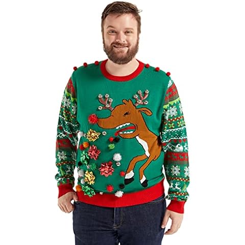OFF THE RACK Unisex Men`s Ugly Xmas Pullover Festive Knitted for Party Christmas Sweater for Women Rudy Be Fierce X-Large Cover