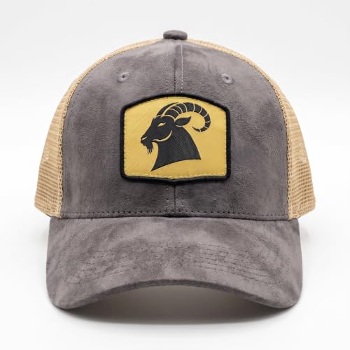 WHIM BRIM Grey Suede Adjustable Trucker Cap - Image 4